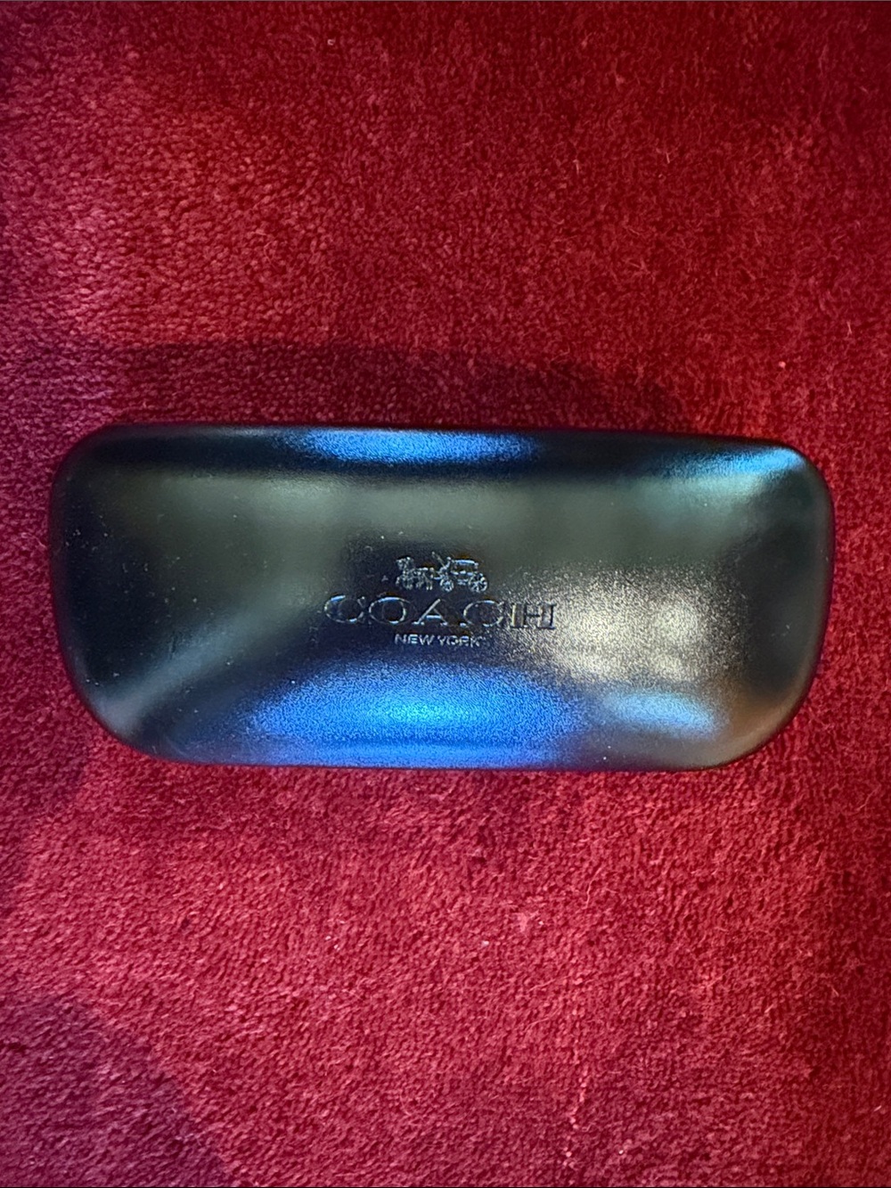 Coach Black Leather Hard Eyeglass Case